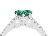 White gold Heart Cut Cut Split Shank Pave Diamond Engagement Ring with Four-Prong Setting_4