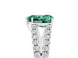White gold Heart Cut Cut Split Shank Pave Diamond Engagement Ring with Four-Prong Setting_5
