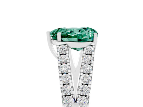 White gold Heart Cut Cut Split Shank Pave Diamond Engagement Ring with Four-Prong Setting_5