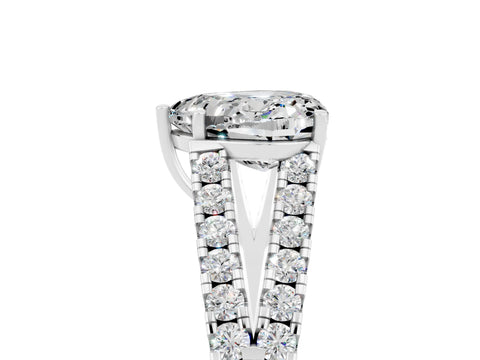 White gold Heart Cut Cut Split Shank Pave Diamond Engagement Ring with Four-Prong Setting_5