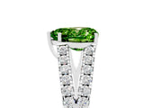 White gold Heart Cut Cut Split Shank Pave Diamond Engagement Ring with Four-Prong Setting_5