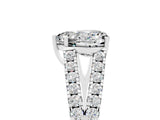 White gold Heart Cut Cut Split Shank Pave Diamond Engagement Ring with Four-Prong Setting_5