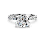 White gold Heart Cut Diamond Brilliant Solitaire Ring with Pavé Band and Four-Prong Setting_29