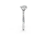White gold Heart Cut Diamond Brilliant Solitaire Ring with Pavé Band and Four-Prong Setting_31