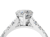 White gold Heart Cut Diamond Cathedral Solitaire Ring with Round with Moissanite side stone Pavé Band_16