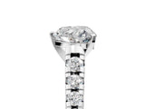 White gold Heart Cut Diamond Cathedral Solitaire Ring with Round with Moissanite side stone Pavé Band_17