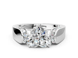 White gold Heart Cut Diamond Channel Set Solitaire Ring with Four-Prong Setting_10