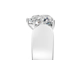 White gold Heart Cut Diamond Channel Set Solitaire Ring with Four-Prong Setting_101