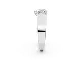 White gold Heart Cut Diamond Channel Set Solitaire Ring with Four-Prong Setting_12