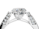 White gold Heart Cut Diamond Channel Set Solitaire Ring with Four-Prong Setting_14