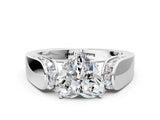 White gold Heart Cut Diamond Channel Set Solitaire Ring with Four-Prong Setting_28