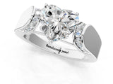 White gold Heart Cut Diamond Channel Set Solitaire Ring with Four-Prong Setting_29