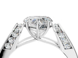 White gold Heart Cut Diamond Channel Set Solitaire Ring with Four-Prong Setting_32