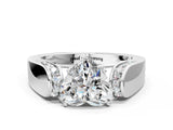 White gold Heart Cut Diamond Channel Set Solitaire Ring with Four-Prong Setting_72