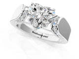 White gold Heart Cut Diamond Channel Set Solitaire Ring with Four-Prong Setting_73