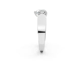 White gold Heart Cut Diamond Channel Set Solitaire Ring with Four-Prong Setting_74