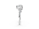 White gold Heart Cut Diamond Cluster Pavé Band with Four-Prong Setting_11