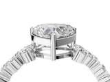 White gold Heart Cut Diamond Cluster Pavé Band with Four-Prong Setting_13