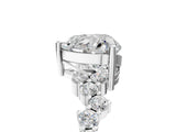 White gold Heart Cut Diamond Cluster Pavé Band with Four-Prong Setting_14