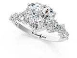 White gold Heart Cut Diamond Cluster Pavé Band with Four-Prong Setting_19