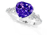 White gold Heart Cut Diamond Cluster Pavé Band with Four-Prong Setting_1