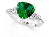 White gold Heart Cut Diamond Cluster Pavé Band with Four-Prong Setting_1