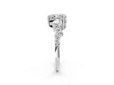 White gold Heart Cut Diamond Cluster Pavé Band with Four-Prong Setting_20