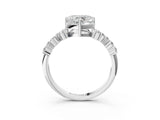 White gold Heart Cut Diamond Cluster Pavé Band with Four-Prong Setting_21