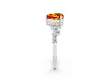 White gold Heart Cut Diamond Cluster Pavé Band with Four-Prong Setting_2