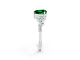 White gold Heart Cut Diamond Cluster Pavé Band with Four-Prong Setting_2