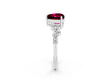 White gold Heart Cut Diamond Cluster Pavé Band with Four-Prong Setting_2