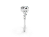 White gold Heart Cut Diamond Cluster Pavé Band with Four-Prong Setting_2