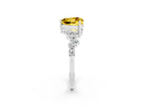 White gold Heart Cut Diamond Cluster Pavé Band with Four-Prong Setting_2