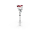White gold Heart Cut Diamond Cluster Pavé Band with Four-Prong Setting_2