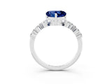 White gold Heart Cut Diamond Cluster Pavé Band with Four-Prong Setting_3