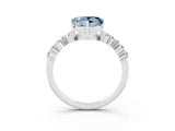 White gold Heart Cut Diamond Cluster Pavé Band with Four-Prong Setting_3