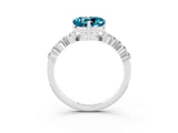 White gold Heart Cut Diamond Cluster Pavé Band with Four-Prong Setting_3