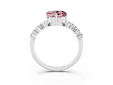 White gold Heart Cut Diamond Cluster Pavé Band with Four-Prong Setting_3