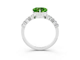White gold Heart Cut Diamond Cluster Pavé Band with Four-Prong Setting_3