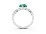 White gold Heart Cut Diamond Cluster Pavé Band with Four-Prong Setting_3