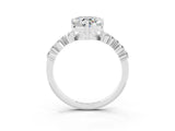 White gold Heart Cut Diamond Cluster Pavé Band with Four-Prong Setting_3