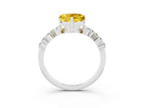 White gold Heart Cut Diamond Cluster Pavé Band with Four-Prong Setting_3