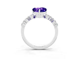 White gold Heart Cut Diamond Cluster Pavé Band with Four-Prong Setting_3