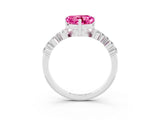 White gold Heart Cut Diamond Cluster Pavé Band with Four-Prong Setting_3