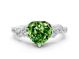 White gold Heart Cut Diamond Cluster Pavé Band with Four-Prong Setting