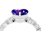 White gold Heart Cut Diamond Cluster Pavé Band with Four-Prong Setting_4