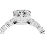 White gold Heart Cut Diamond Cluster Pavé Band with Four-Prong Setting_4