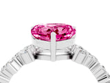 White gold Heart Cut Diamond Cluster Pavé Band with Four-Prong Setting_4