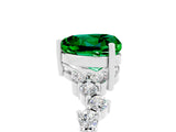 White gold Heart Cut Diamond Cluster Pavé Band with Four-Prong Setting_5
