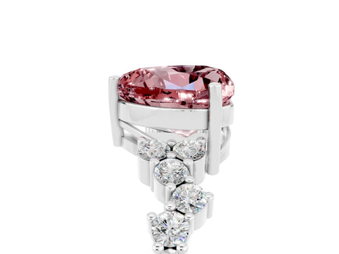 White gold Heart Cut Diamond Cluster Pavé Band with Four-Prong Setting_5